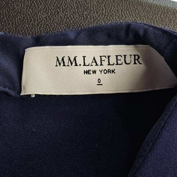 M.M. LaFleur Womens Drape Front Crossover Pencil Dress Blue Size 0 Stretch - Picture 7 of 8